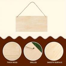 5/10/20pcs, Perforated And Hemp Rope, Wooden Board Crafts -7.87X3.93In/20X10Cm-2Mm Thick Wooden Board Surface Smooth Square Wooden Board Laser Cutting, Wood Burning, Building Model, Dyeing - Multicolor - View 2