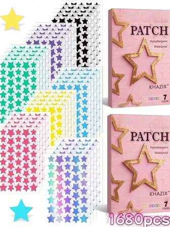 1680 Pieces Of Seven-Color Facial Star Concealer Patches, Creating A Charming Makeup Look And Shining Self, Christmas Facial Patches, Sparkling Stickers