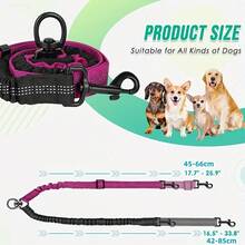BVEOYPET Double Dog Elastic Traction Rope, 2-In-1 Upgraded Double Dog Traction Rope Connector, Integrating Adjustable Straps And Shock-Absorbing Rubber Bands, Is A Dual Training Split Accessory Suitable For Medium And Large-Sized Dogs. It Is Suitable For Daily Use When Walking Two Dogs. - Multicolor - View 5