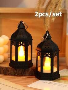 1/2/4/10pcs Mini Vintage Lantern Shaped Decorative Lights, Battery Powered, Indoor Tabletop Decor Night Light, Mini Lantern Lights, Suitable For Holidays, Parties, Religious Occasions, Home Decor, Christmas Tree Decor, Bedroom Decor - Yellow - View 22