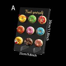 1 pieza Soporte acrílico para exhibir donas, sostiene 9 donas, para bodas, fiestas de cumpleaños, exhibición de pasteles