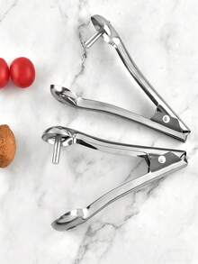 1pc Cherry Pitter Tool Pit Remover With Locking Mechanism | Cherry Picker | Cherry Seed Remover For Baking, Olive Kitchen Accessories | Cherry Machine For Making Fresh Cherry Dishes - Silver - View 6