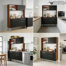 Muebles de Cocina Grandes, Muebles de Cocina Modernos de Estilo Minimalista, Aparador para Sala/Comedor, Ideales para Sala, Cocina y Comedor, Ahorran Espacio - Negro - Ver 8