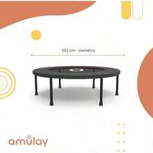 Trampolín Fitness 101 cm Brincolín para Adultos con 32 Resortes 6 Patas Antiderrapantes y Capacidad 100 kg - Multicolor - Ver 3