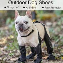 1pc Dog Harness Boots With Lace-Up Leg, Outdoor Harness Snow Boots, Waterproof Walking Shoes, Anti-Slip, Anti-Dirty Paw Cover, Suitable For Small To Medium Dogs (Black), Small/Medium Dog Waterproof Boots - Dog Paw Cover, Dog Harness Boots, Anti-Slip Pet Shoes, Outdoor Walking Shoes, Reflective, Dust-Proof, Comfortable Boots - Multicolor - View 3