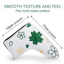 1pc Elegant Embroidered PU Magnetic Closure Golf Putter Cover, Protective Golf Club Head Cover For Women - Multicolor - View 9