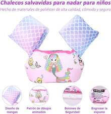 PAGANOOM Salvavidas para Ni?os Ni?a, Chalecos de Natación para Ni?os, Anillo Flotante del Brazo, Espuma EPE, Ancho Ajustable, Adecuado para 2-6 A?os, Adecuado para Ni?os de 10-25 kg - negro - Ver 2