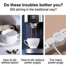 自动搅拌杯，磁吸式咖啡杯，带LED温度显示，可充电自搅拌杯，带盖，适合在办公室混合咖啡和牛奶 - 彩色 - 查看 9