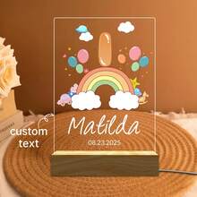 هدية إضاءة ليلية شخصية - إضاءة ليلية لمكتب قابلة للتخصيص - مثالية للتخرج وديكور الغرفة والزفاف وعيد الأم وعيد الأب وهدايا أعياد الميلاد - نسخة الأطفال 1 - مشاهدة 6