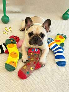 6pcs/1pc Soft & Durable Pet Treat Hiding Toys, Plush Scented Squeaky Puzzle Toys For Dogs & Cats, Interactive Boredom Relief Chew Toys, Durable Slow Feeder Puzzle Toys - Multicolor - View 2