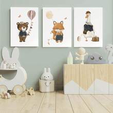 1pc Canvas Wall Art Retro Forest Theme Nursery Wall Art_Bohemian Style Nursery Decor Nursery Supplies Framed Nursery Wall Art Perfectly Suited For Children's Room Decor, Playroom Decor Children's Room Decor Nursery Decor, Playroom Decor, Preschool Decor, Girls' Bedroom Girls' Room Decor Children's Room Decor Boys' Bedroom Boys' Room Decor Girls' Bedroom Decor