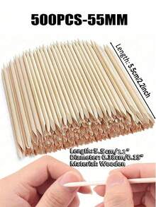 500/300/200/100/50/20 Pcs 114mm/4.49″ Orange Wood Stick For Cuticle Pusher & Nail Cleaning, Suitable For Nail Salons & Diy Nail Art.