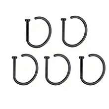 1pc/3pcs/5pcs Stainless Steel D-Shape Fake Nose Ring Jewelry, Piercing Accessory For Men Daily Wear And Parties - Multicolor - View 2