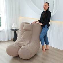 Sofá inflable multifuncional de PVC con acabado aterciopelado, silla reclinable portátil, sofá cama inflable para siesta, sofá inflable - Multicolor - Ver 7