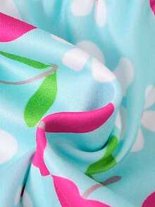 4件套女婴春夏款玫红色条纹连体衣，樱桃印花连体衣配同款发带 - 玫瑰紅 - 查看 10