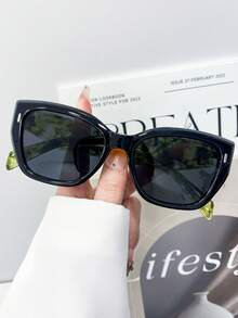 New Fashionable Retro Large Frame Cat Eye Minimalist Personalized Unisex Fashion Glasses, Suitable For Daily Wear, Street Photography, Runway, Vacation, Beach, Party And Other Occasions - Multicolor - View 10