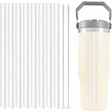 Straws IceFlow Flip Straw Tumbler 30oz/64oz U2013 8 Straws+ 2 Cleaning Brush Not Flow 2.0 Flip Tumbler - 無色 - 查看 2