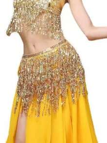 Sequin Fringe Skirt Women Sexy Belly Skirts Adjustable Waist Straps Hip Scarf Wrap Skirt Carnival Rave Dance Performance Costume Halloween - Multicolor - View 12