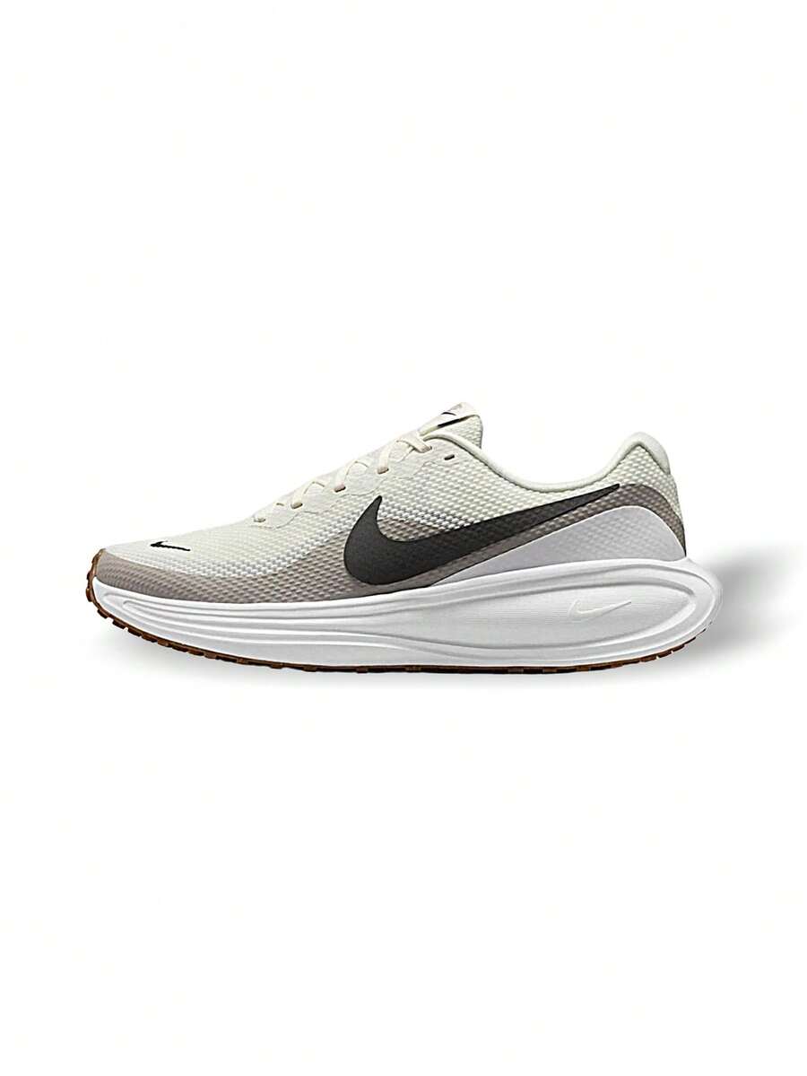 Nike Revolution 8 男士跑步鞋 透气吸汗 多功能 纯色Logo 弹性好 易洗 运动户外跑步 日常上学 米白色 灰色 HJ9198-005 - 米白色/灰色 - 查看 1