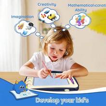 On-The-Go Kids' Doodling Fun – Large Portable Magnetic Drawing Board (12.2*9.65in), 4 Cute Shape Stamps, Smooth Wipe Clean, Enhances Imagination & Cognition, Perfect For Holiday Travel, Christmas/Birthday Playdates & Home Festive Activity, Ideal Toddler Gift - Màu xanh lam - Xem 7