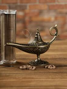 1pc Ramadan Lantern Incense Burner, Vintage Desktop Fragrance Decor, Incense Burner, Wishing Burner, Metal Incense Burner, Home Decor, Aromatherapy Tool, Incense Tower, Agarwood Container, Tea Ceremony Supplies, Gift - Multicolor - View 2