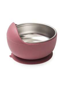 1个婴儿硅胶碗，带不锈钢内胆，儿童喂食防摔训练碗，带吸盘 - 彩色 - 查看 8