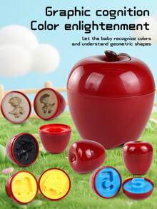 12pcs Matching Toy Set For Toddler,Preschool Education Activity Toy,Finger Exercises,Apple Shape Match Toy With Storage,Color & Shape Matching Sorters - Multicolor - View 6