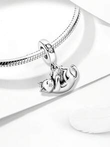 1件时尚猫咪磨牙玩具珠子，适合女士手链、手镯DIY饰品制作及日常穿搭配饰装饰。 - 玩耍貓咪 - 查看 5