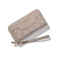 1pc Long Clutch Bag Double-Layer Portable Long Wallet Large Capacity Simple Ladies Wallet Wallet Multi-Functional Multi-Card Slot Card Holder Mobile Phone Bag Fashionable Clutch Bag Student Simple Portable Wallet Long Thin And Compact Student Wallet - Multicolor - View 9