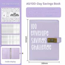 100pcs Envelope Saving Challenge Clips, With 100pcs Cash Envelopes Budgeting Saving Challenge Clips, Lockable Saving Challenge Book, Easy And Fun Way To Save $5,050 - Multicolor - View 8