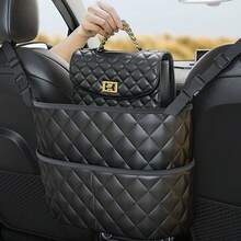 Large Capacity Car Seat Back Storage Bag - Faux Leather Mesh Organizer Bag With Hanging Device, Lightweight Car Interior Accessory, Essential For Women's Travel & Dorm Organization, Autumn Decor - Multicolor - View 14