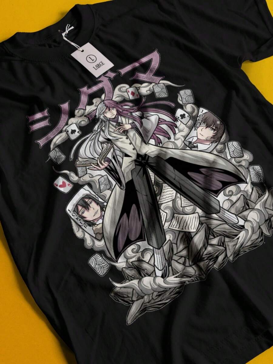 Bungo Stray Dogs Shirt Osamu Dazai Tshirt-Shirt Atsushi Tee Chuya Doppo - 黑色 - 查看 1