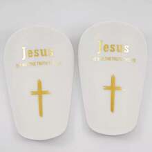1 Pair Mini Soccer Shin Guards, Gold Cross Pattern, Unisex Thickened Sports Protective Gear, Durable Anti-Collision, Fitted Calf Design, Suitable For All Seasons - Golden Cross - View 9