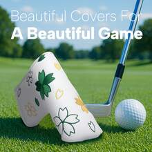 1pc Elegant Embroidered PU Magnetic Closure Golf Putter Cover, Protective Golf Club Head Cover For Women - Multicolor - View 1