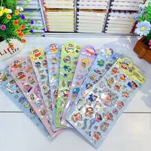 卡通可爱创意蜡笔小新系列趣味造型3D泡泡贴纸，装饰贴纸，可互换贴纸。注意：不同款式的图案细节和颜色可能略有差异。