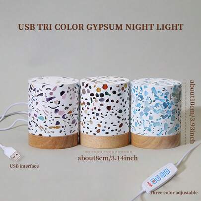 1PC Natural Selenite Crystal Gravel Lamp Mineral Specimen Energy Healing Eye Protection Night Light Home Decor Gift Christmas Decorations Valentine's Day Gift