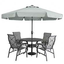 Valance Patio Umbrella For Outdoor Table Market -8 Ribs (10ft, Light Gray),10FT,LightGray - LightGray - View 1