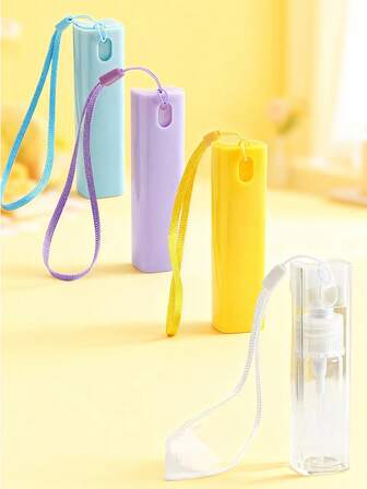 4pcs 1 Transparent Portable Spray Bottle 1 Blue Portable Spray Bottle 1 Yellow Portable Spray Bottle Purple Portable Spray Bottle Makaron Spray Bottle Travel Makeup Water Mosquito Repellent Mouthwash Water Bottled Alcohol Disinfection Spray Bottle