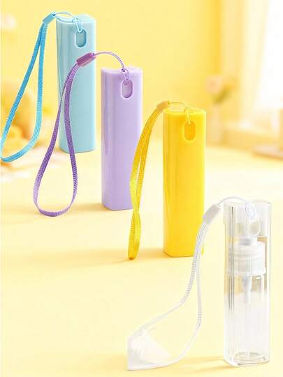 4pcs 1 Transparent Portable Spray Bottle 1 Blue Portable Spray Bottle 1 Yellow Portable Spray Bottle Purple Portable Spray Bottle Makaron Spray Bottle Travel Makeup Water Mosquito Repellent Mouthwash Water Bottled Alcohol Disinfection Spray Bottle