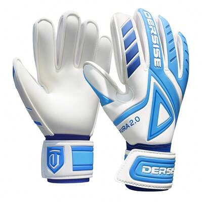 4mm High Sticky Latex Professional Goalkeeper Gloves, Anti-Slip Shock Absorbing, Suitable For Dry And Wet Conditions, Training And Match, Thick Palm Protection