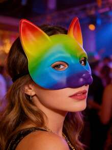 Mască de față cu pisică din PU de înaltă calitate, accesorii decorative pentru petrecerea de ziua de naștere, bal mascat pentru adulți, spectacol de cosplay de carnaval, mască decorativă drăguță de Ziua Îndrăgostiților