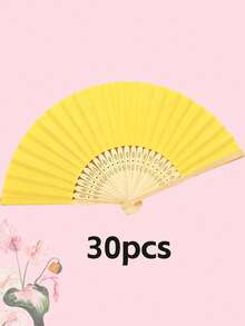 Personalized Engraved White Folding Fan, Custom Lettering Fan, Personalized Wedding Fan, Engagement Gift, Bridal Gift, Party Favor, Best Man Gift, Wedding Thank-You Gift, Birthday Gift, Baptism Gift, First Communion Gift, Personalized Gift Idea, Bamboo Folding Fan, Can Be Used For DIY Creative Blank Printing Advertising Gifts. Multifunctional, Highly Decorative, And Of Superior Quality, It Is An Ideal Gift For Her, Suitable For Tea Room, Valentine's Day, Mother's Day, Father's Day. - Multicolor - View 24