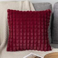 2pcs Plush Checkered Pillow Covers, Soft & Comfortable, Modern Luxury Decorative Throw Pillow Cases, Suitable For Bedroom Bedding, Home Decor, Sofa, Camping, Outdoor And More Occasions - Red - View 7