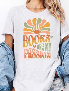 Camiseta de regalo de cumpleaños, camiseta de regalo de Navidad "Los libros son mi pasión", camiseta de regalo para ratones de biblioteca, camiseta de regalo para bibliófilos, camiseta de regalo literario divertido - Blanco - Ver 1