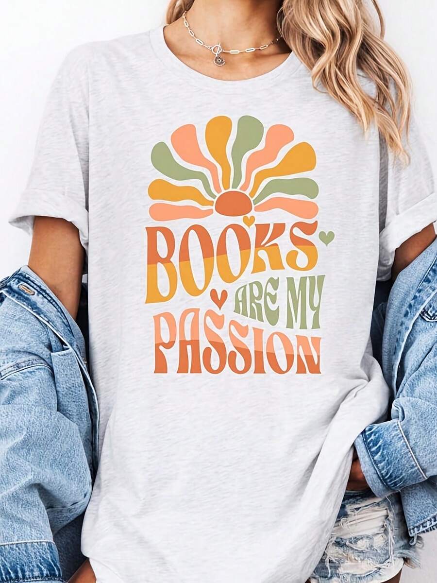 Camiseta de regalo de cumpleaños, camiseta de regalo de Navidad "Los libros son mi pasión", camiseta de regalo para ratones de biblioteca, camiseta de regalo para bibliófilos, camiseta de regalo literario divertido - Blanco - Ver 1