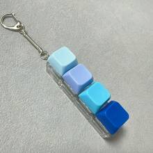 1pc Finger Spinner Keychain - Silent Keyboard Finger Toy, Suitable For Office And Library, Adjustable Click Sound, Quietly Relieve Stress And Improve Focus - Multicolor - View 8