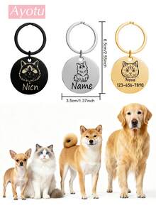 Ayotu Customized Cat Portrait ID Tag - Laser Engraved, Fade-Resistant, Pet Anti-Lost Tag, Customizable Name And Phone Number, Compatible With Custom Cat Collars, Anniversary/Birthday/Christmas Personalized Pet Gift - The Perfect Gift For Your Furry Friend - Multicolor - View 10