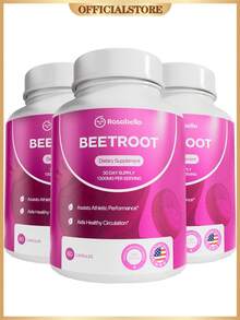 Rosabella Organic Beet Root Capsules – 1300mg Beetroot Powder For Natural Energy & Endurance Support, Non-GMO, Lab-Tested Beet Supplement - 60 Capsules, 30-Day Supply - 3 chai - Xem 8