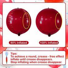 8pcs/Set. 22-Inch Large Red 4D Latex Balloons, Includes 6 Balloons, 1 Ribbon, And 1 Straw. Suitable For Birthday, Wedding, Family Gathering, Theme Party, Back To School, Graduation Party, Anniversary, Valentine's Day, New Year, Mother's Day And Other Occasions. - Burgundy - View 5