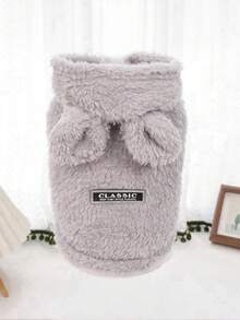 LANGXINGCS 1pc Winter Pet Hoodie, Thermal Lined Dog Hoodie With Rabbit Ear Hood Design, Cute & Versatile Pet Dog Cat Sweatshirt, Suitable For Medium-Small Poodle, Bulldog, Poodle Pets - Multicolor - View 7